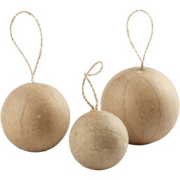 Creativ Company 510313 Christmas Bauble Ornament, Paper, Beige, 6