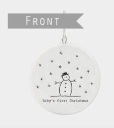 Christmas Porcelain Bauble By East Of India, Decoration, Hanging Gift,