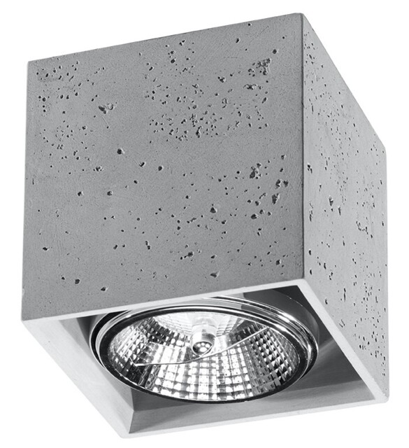 Ceiling Lamp Concrete Grey Square Loft Design Gu10 14x14x11cm