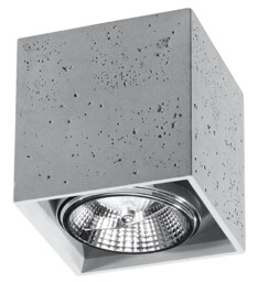 Ceiling Lamp Concrete Grey Square Loft Design Gu10 14x14x11cm