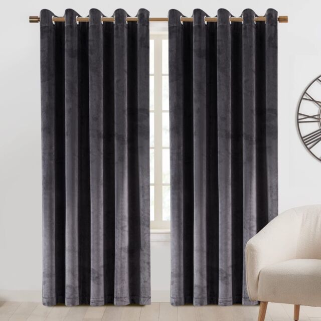 Imperial Rooms Crushed Velvet Curtains 66x72 Fully Lined Eyelet