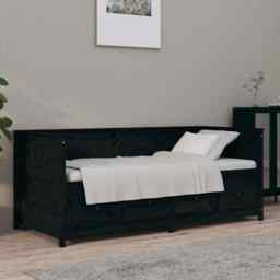 Day Bed Black 75x190 Cm Solid Wood Pine Vidaxl