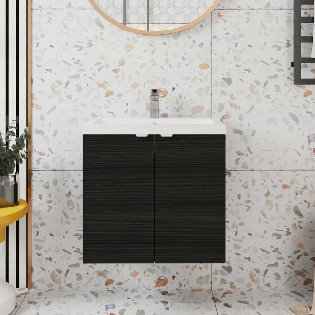 Hudson Reed Fusion Wh 2-door Vanity Unit With Basin 600mm Charcoal