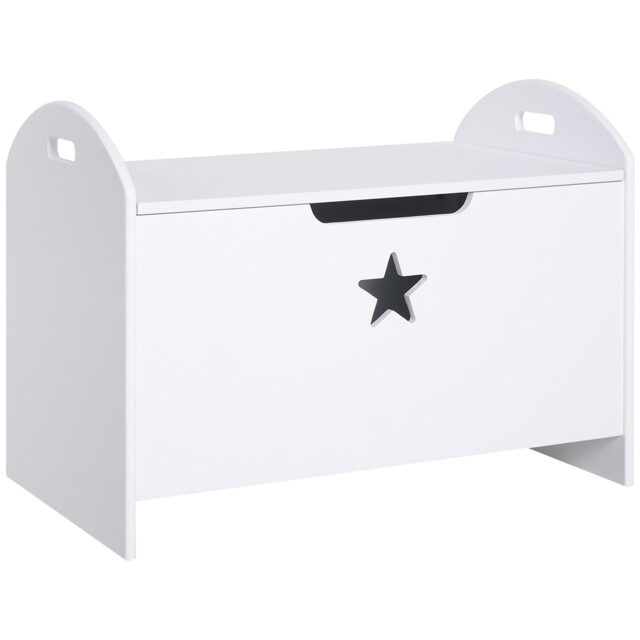 Homcom Kids Wooden Toy Children Box Storage Organizer Side Handle