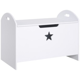 Homcom Kids Wooden Toy Children Box Storage Organizer Side Handle