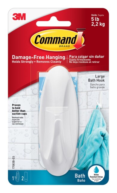 Command 17083b Large Hook With Water Resistant Strips (pack Standard,