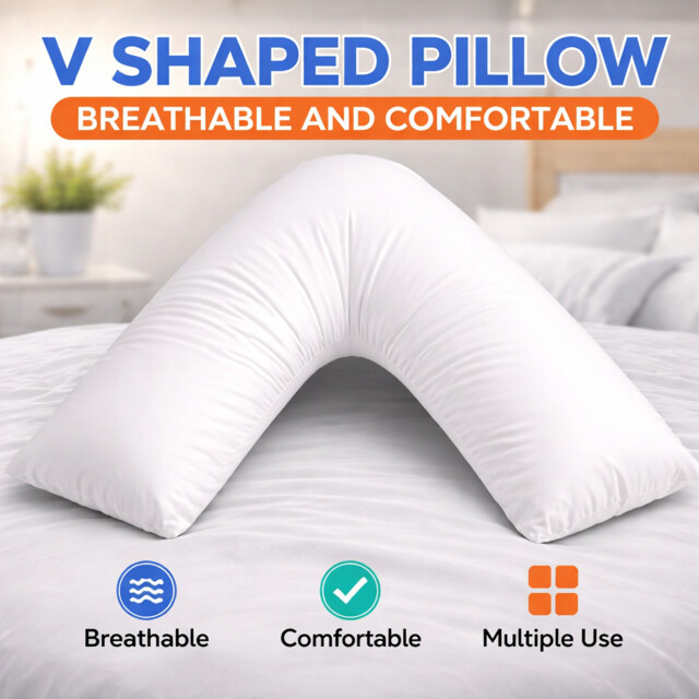 V Shaped Pillow Orthopaedic Back Neck Support Pregnancy Maternity Fill