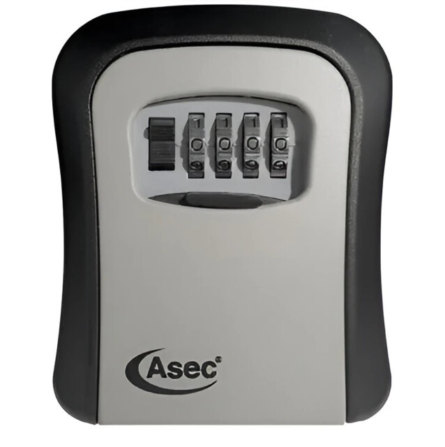 Asec As12169 4 Wheel Combination Key Safe, Indoor & Outdoor Use, Black