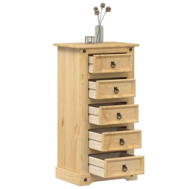 Bedside Cabinet Corona 53x39x103 Cm Solid Wood Pine Vidaxl