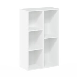 Furinno Luder Book Shelf, 5-cube Bookshelf, Reversible Bookcase, White