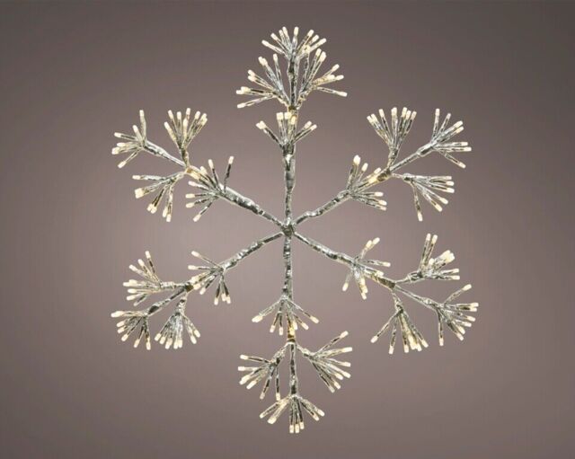 Kaemingk 480 Led Metal Frame Christmas Light Snowflake Warm White -