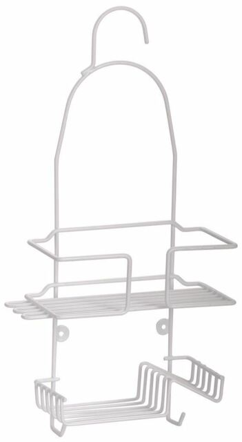 Blue Canyon White Plastic Shower Caddy Bathroom Organiser Wall Hanging