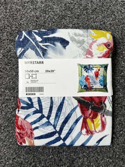 Ikea Myrstarr Pillow Cushion Cover Parrot Bird Tropical 50x50cm