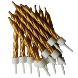 Metallic Gold Birthday Candles Pack Of 12
