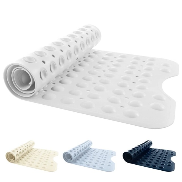 Ansio® Long Bath Mat Pvc Non-slip Anti Mould Mat With Drain Holes -