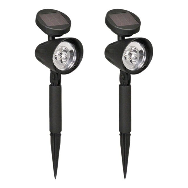 Luxform Led Solar Spotlight Pack Of 2 Lazise Lighting No Wires Energy