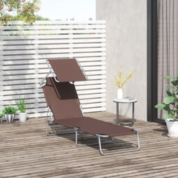 Reclining Sun Lounger Chair Folding Recliner Garden Adjustable Patio