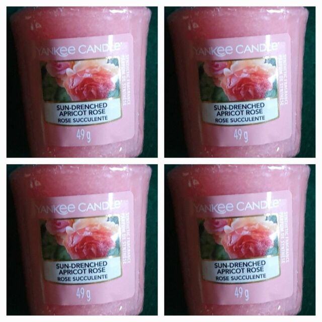 - 4 X Yankee Candle Votives - 'sun-drenched Apricot Rose' - Fruity