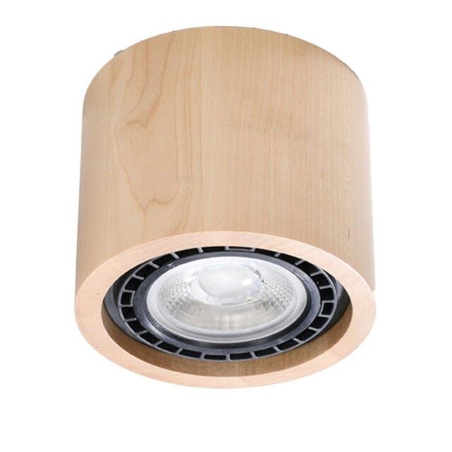 Scandinavian Ceiling Light Basic 1 Wood Natural Wood Gu10 Led Sollux