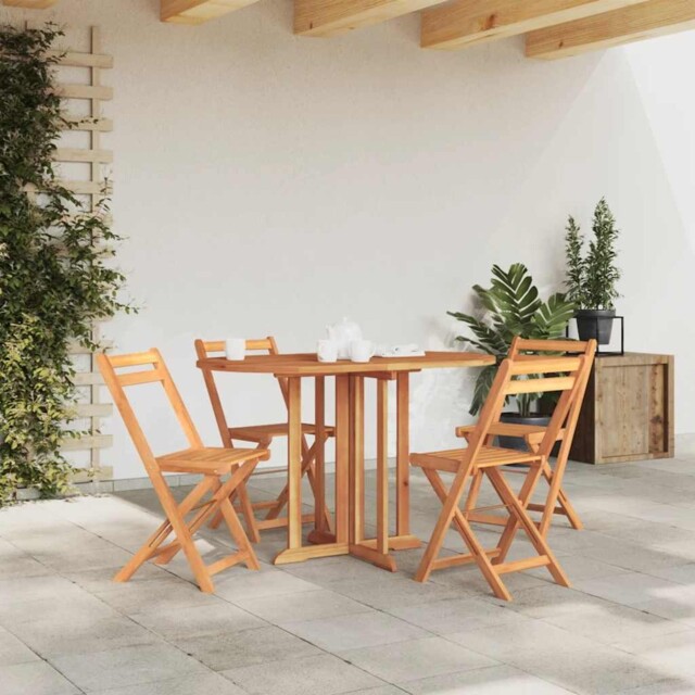 Outdoor Patio Wooden Folding Butterfly 4 Person Garden Dining Table
