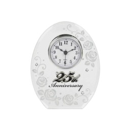 Shudehill Giftware 25th Silver Wedding Anniversary Mirrored Clock
