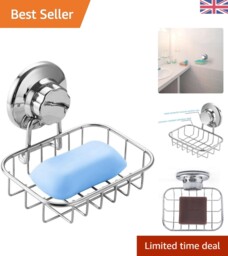 Elegant Stainless Steel Soap Holder - Powerful Suction Cup For Shower