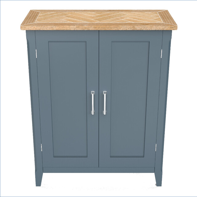 Blue & Oak Shoe Storage Cupboard [signature Blue]