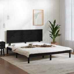 Bed Frame Black Solid Wood Pine 200x200 Cm Vidaxl