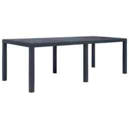 Garden Table Anthracite 220x90x72 Cm Plastic Rattan Look Vidaxl