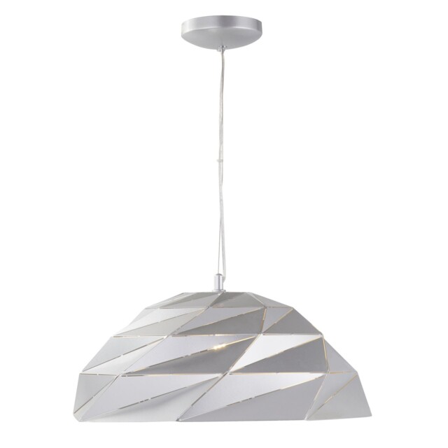 Metallic Silver Finish Industrial Pendant Ceiling Fitting Light With
