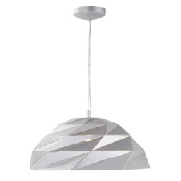 Metallic Silver Finish Industrial Pendant Ceiling Fitting Light With