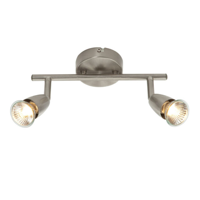 Saxby Amalfi Twin Head Gu10 Spotlight Bar Swivel Ceiling Mounted