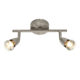 Saxby Amalfi Twin Head Gu10 Spotlight Bar Swivel Ceiling Mounted
