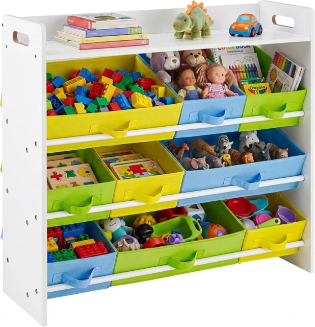 Songmics Toy Organiser With 9 Fabric Bins, Kid's Storage Unit