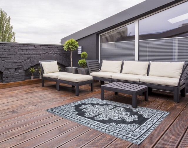 Outdoor Rug 120cm X 180cm Patio Garden Decking Mat Reversible Oriental