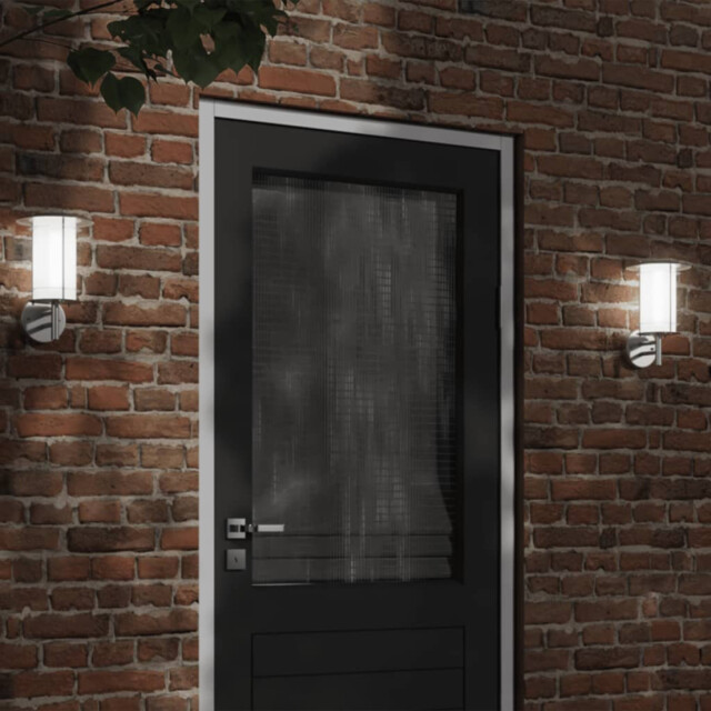 Outdoor Wall Light Silver Stainless Steel Pc Diffuser 19x19x31cm Ip44