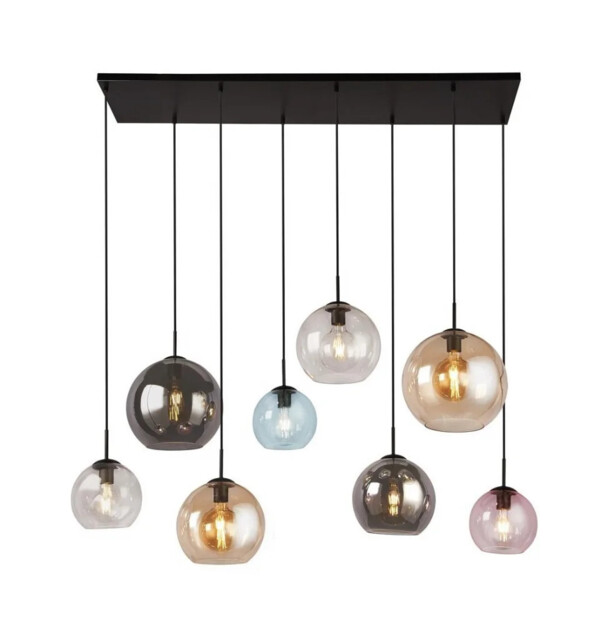 Ceiling Light Black Mardi Gras Ii 8 Bar Multi Colour Searchlight