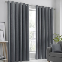 Fusion Semi-plain Woven Dim-out Lined Eyelet Curtains Or Cushions - 5