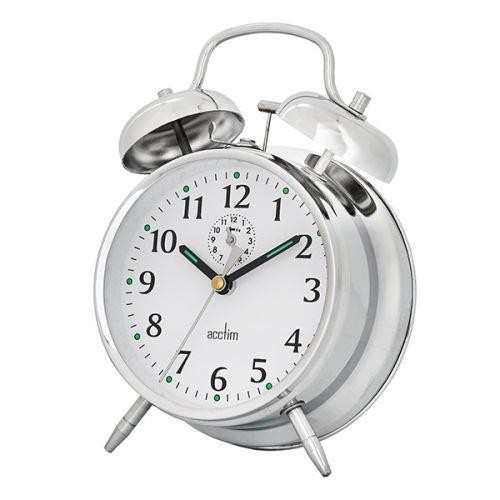 Acctim Saxon Bell Alarm Clock chrome