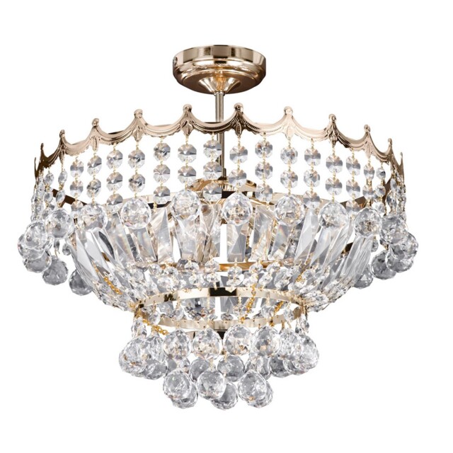 5 Light Gold Finish Frame Ceiling Fitting Chandelier Light With