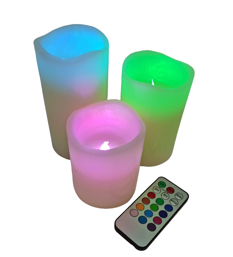 Flameless 12color Changing Led & Red Laser Wax Candle+remote Xmas
