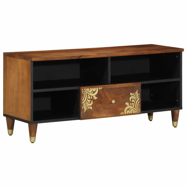 Tv Cabinet With Drawer With Shelf With Storage Solid Mango Wood Media