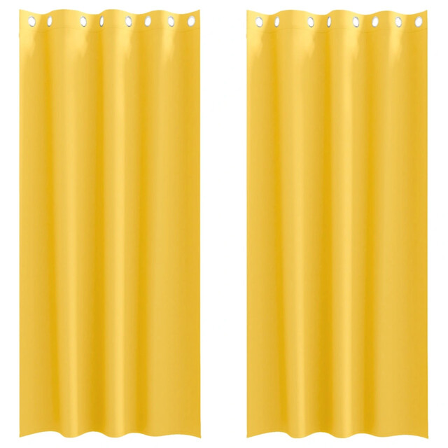 Blackout Curtains With Rings 2 Pcs Polyester Window Treatment Bedroom