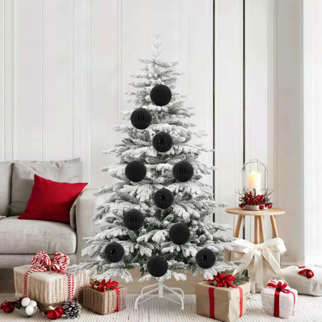 Christmas Bauble Set 9 Pcs Black Vidaxl