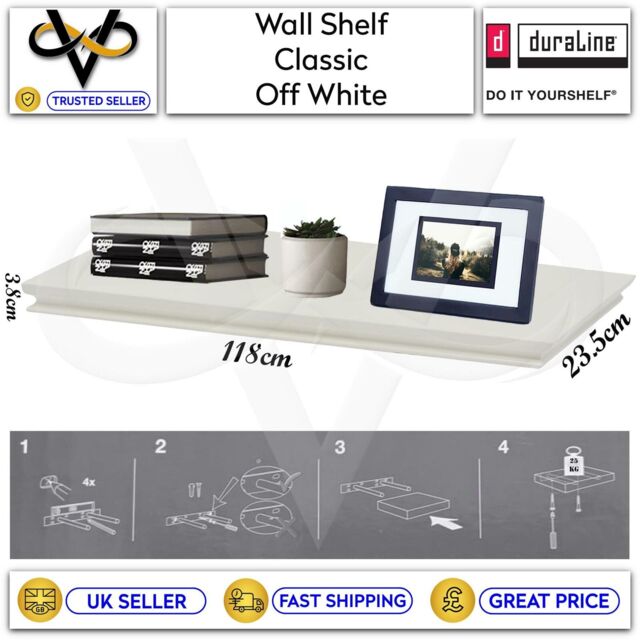 Duraline Floating Wall Shelf Classic Off White 25kg Hold Capacity 118