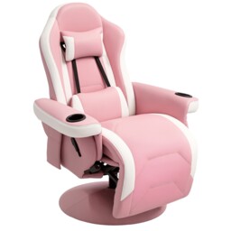 Homcom Manual Recliner Armchair Pu Sofa Chair With Footrest And