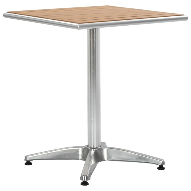 Garden Table Silver 60x60x70 Cm Aluminium And Wpc Vidaxl
