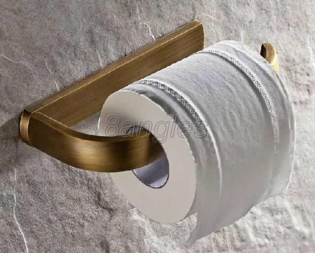 Antique Brass Toilet Paper Roll Holder Wall Mounted Bathroom Accessory