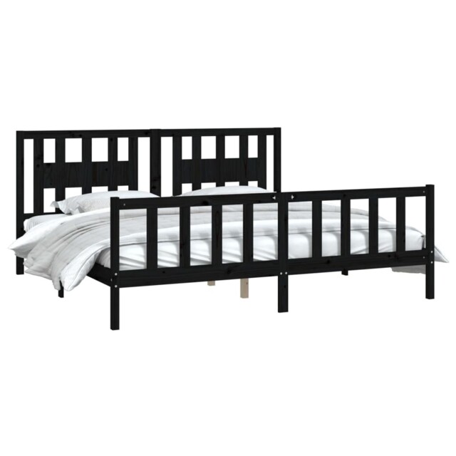 Bed Frame With Headboard Solid Wood Pine Bed Base Mattress Foundation