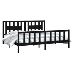 Bed Frame With Headboard Solid Wood Pine Bed Base Mattress Foundation